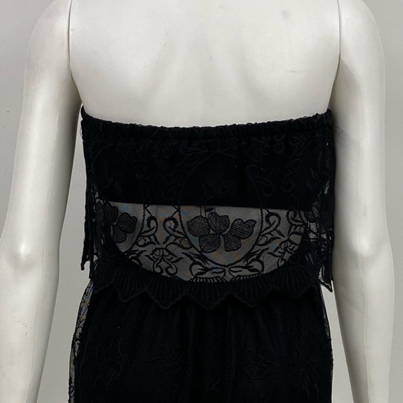 EXPRESS | Black Lace Strapless Dress - Picture 7 of 8